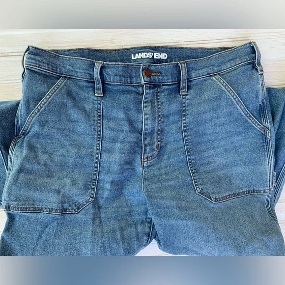 Lands’ End High Waist Women’s Carpenter Jeans - Picture 2 of 8